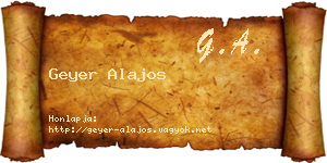 Geyer Alajos névjegykártya